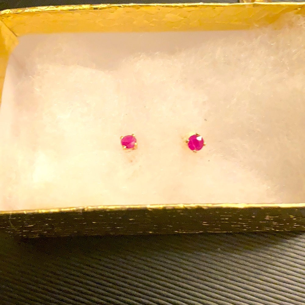 14k rubi diamond earring studs